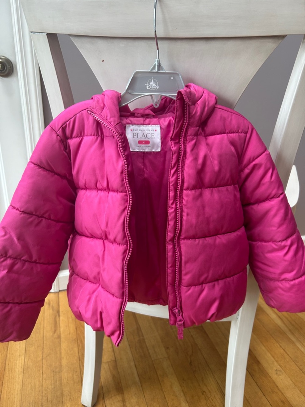 The Children's Place Bright Pink Quilted Hooded Puffer Jacket